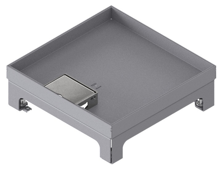 Produktbild UBD 217 201  -  Unterflur-Bodendose UBD 210 small inkl. Deckel mit Kante, geschlossen, 20mm Vertiefung und 1 Schnurauslass